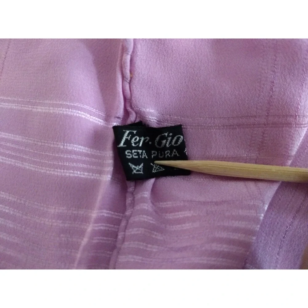 Fer-Gio Como Pure Silk Scarf ITALY Lavender / Soft Pink Rolled Hem 33.5